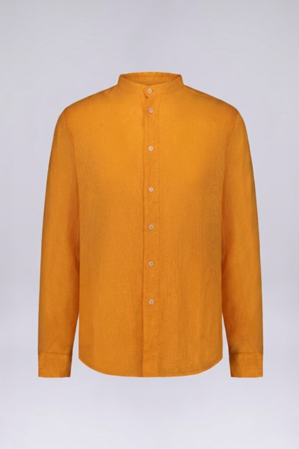 CAMICIA 100% LINO MANICA LUNGA COLLO COREANO