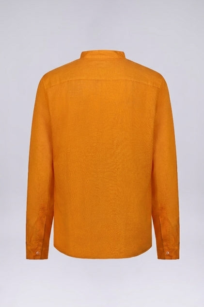 CAMICIA 100% LINO MANICA LUNGA COLLO COREANO