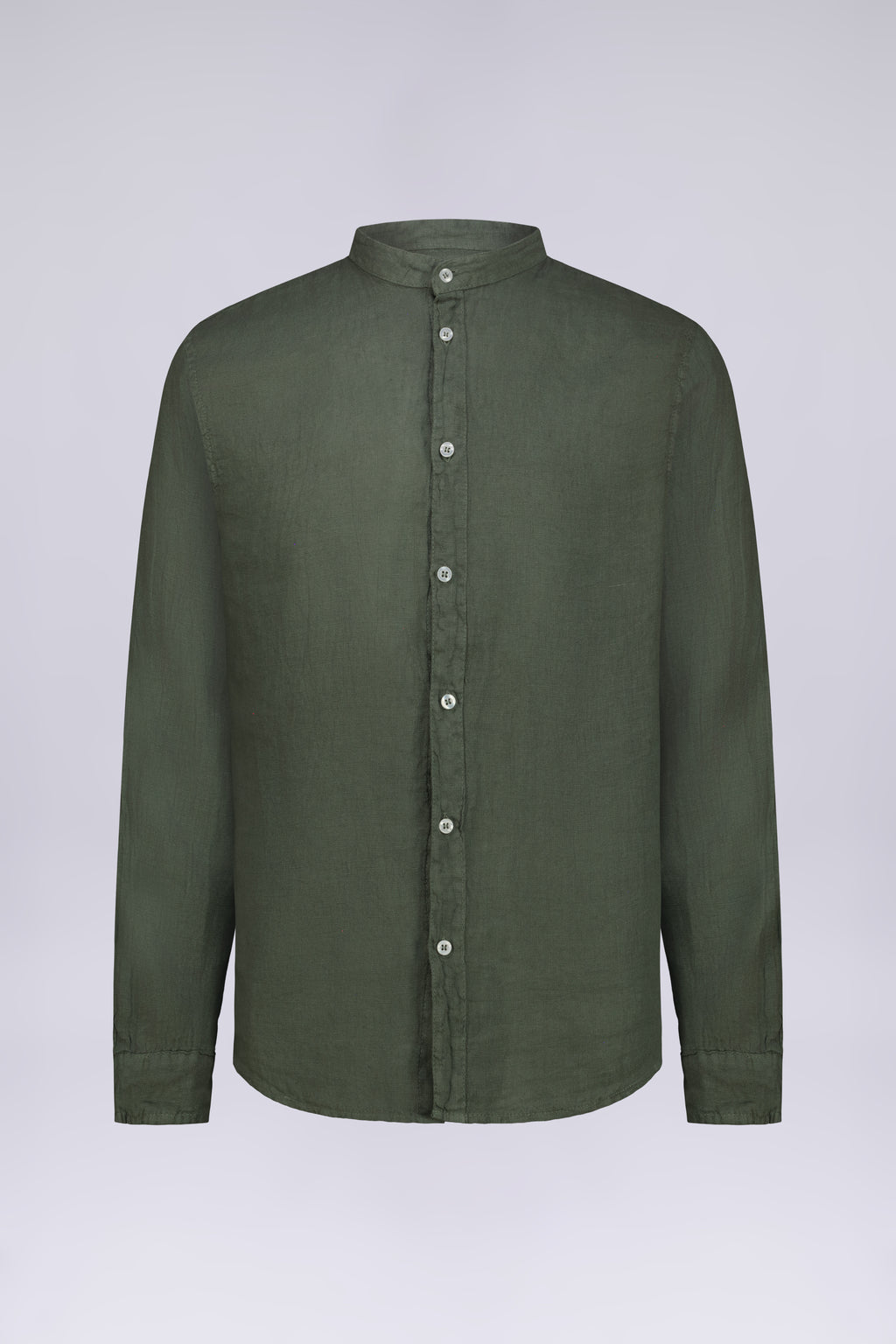 CAMICIA 100% LINO MANICA LUNGA COLLO COREANO