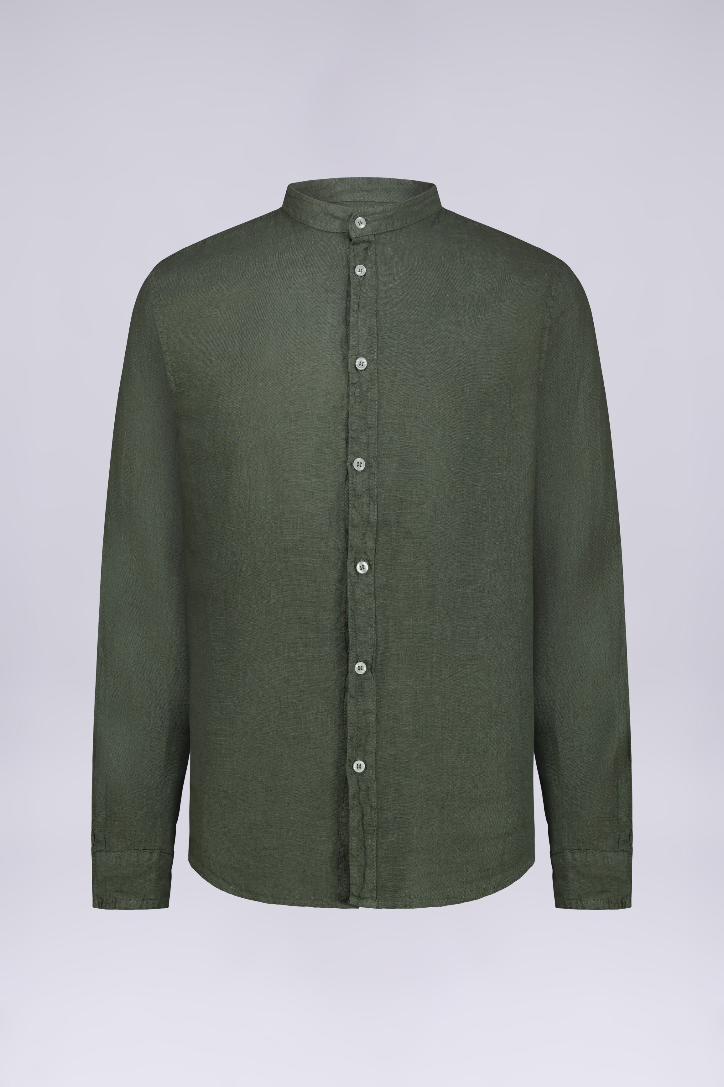 CAMICIA 100% LINO MANICA LUNGA COLLO COREANO