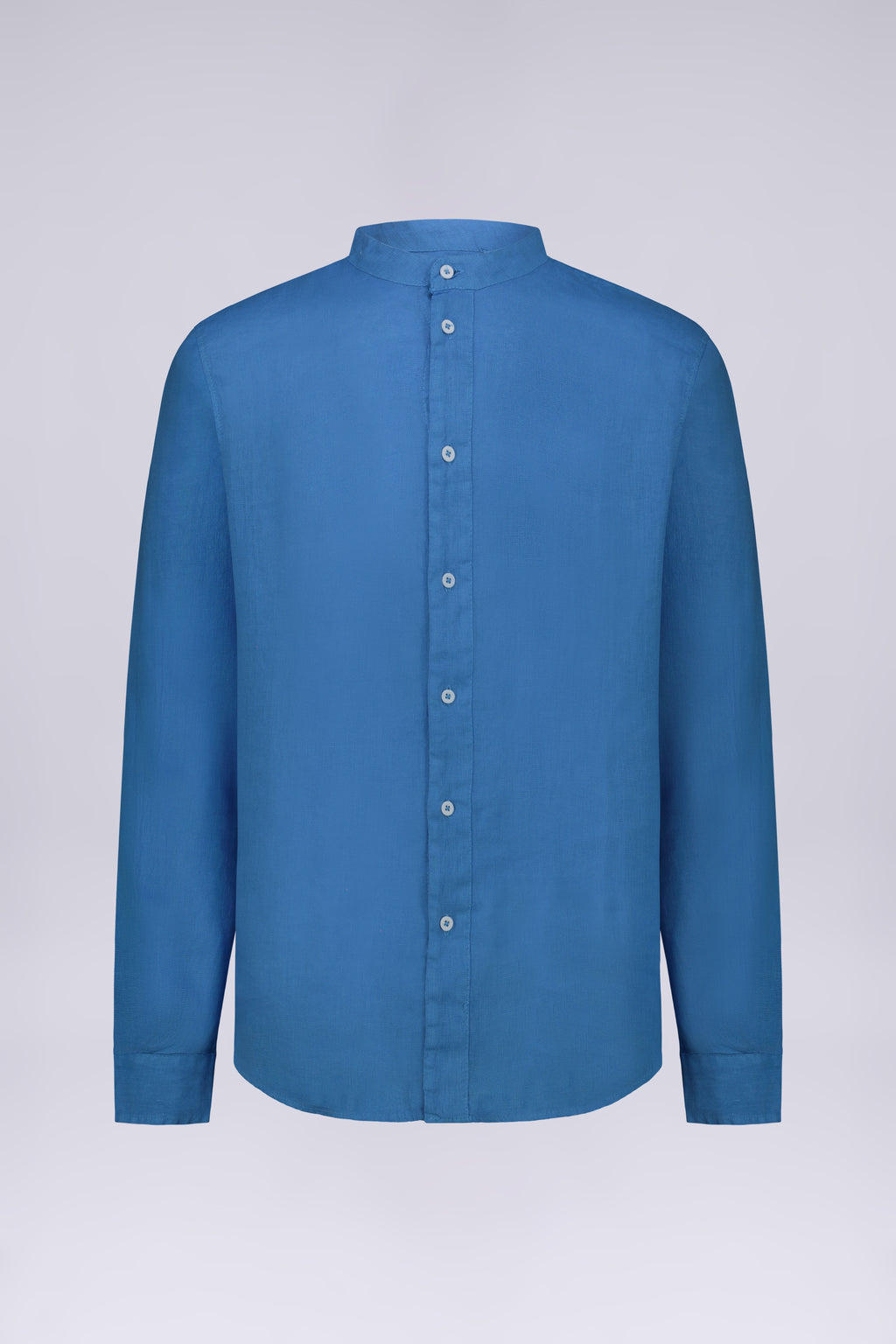 CAMICIA 100% LINO MANICA LUNGA COLLO COREANO