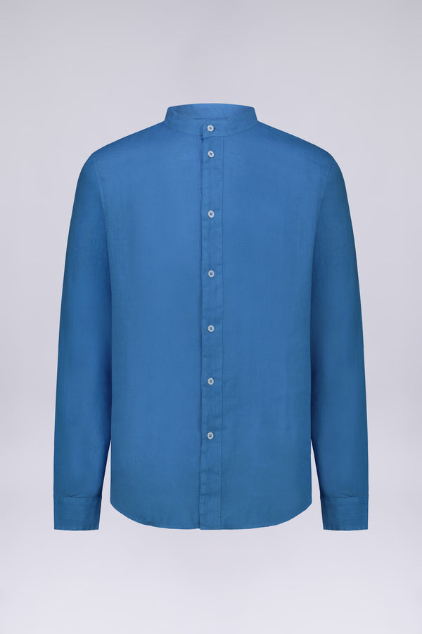 CAMICIA 100% LINO MANICA LUNGA COLLO COREANO