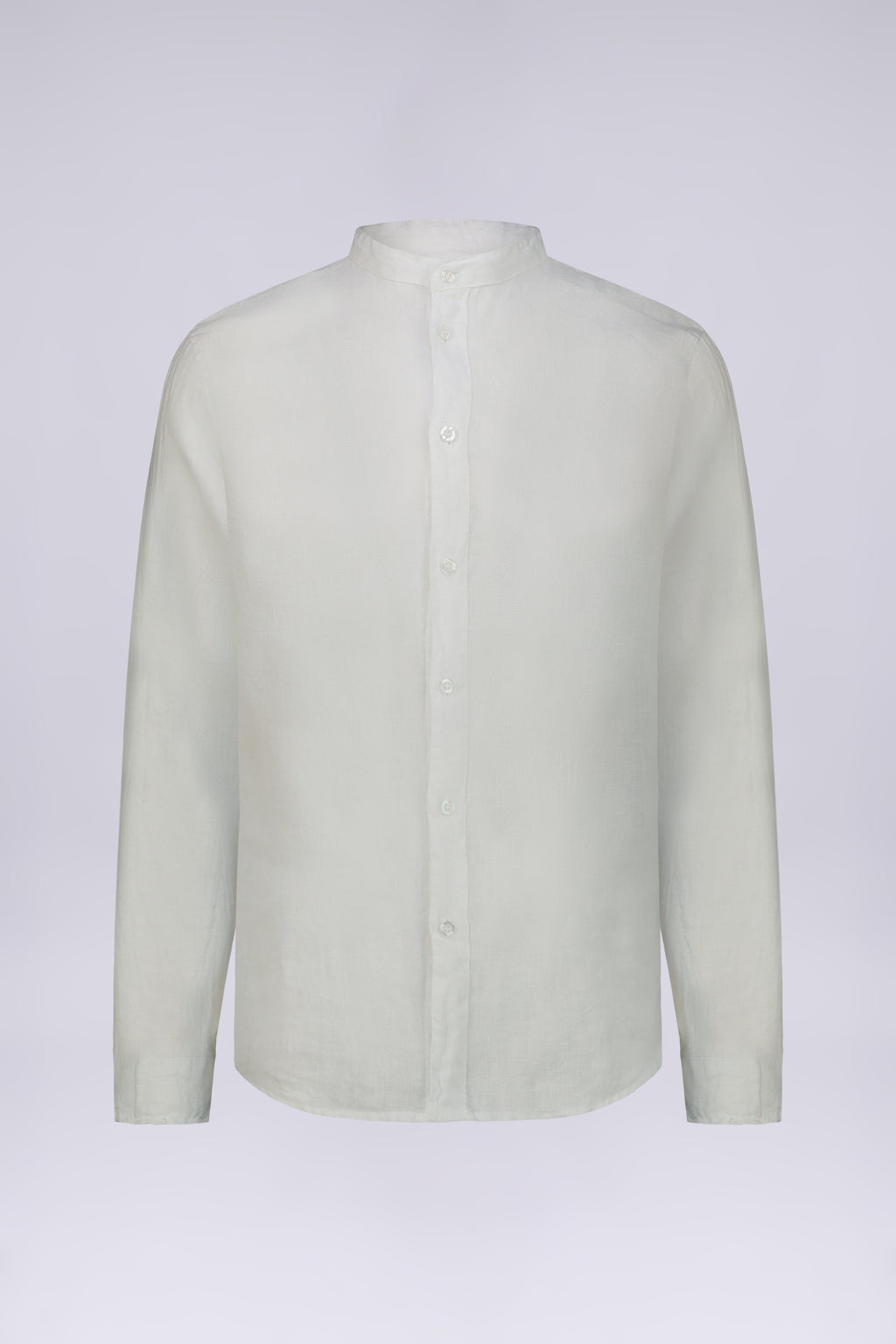 CAMICIA 100% LINO MANICA LUNGA COLLO COREANO