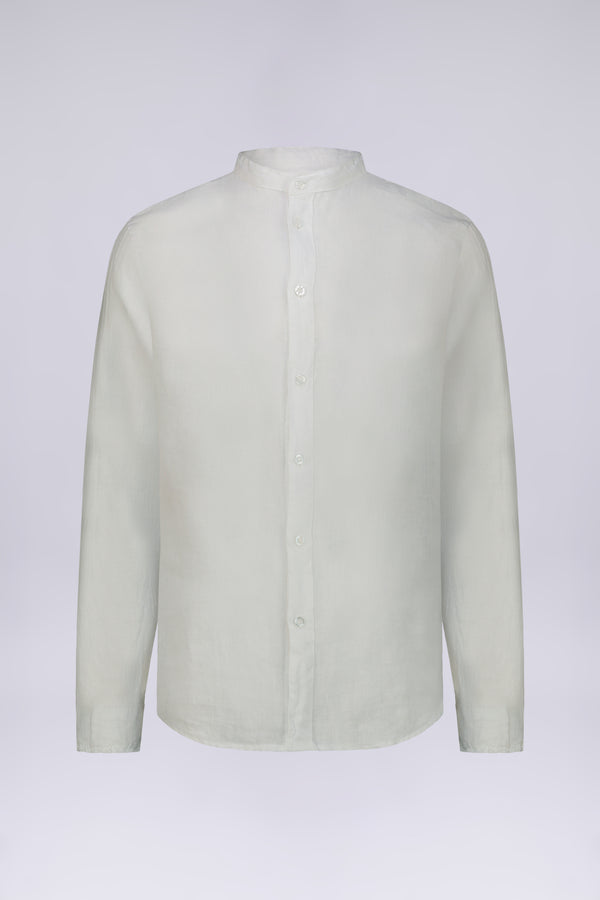 CAMICIA 100% LINO MANICA LUNGA COLLO COREANO