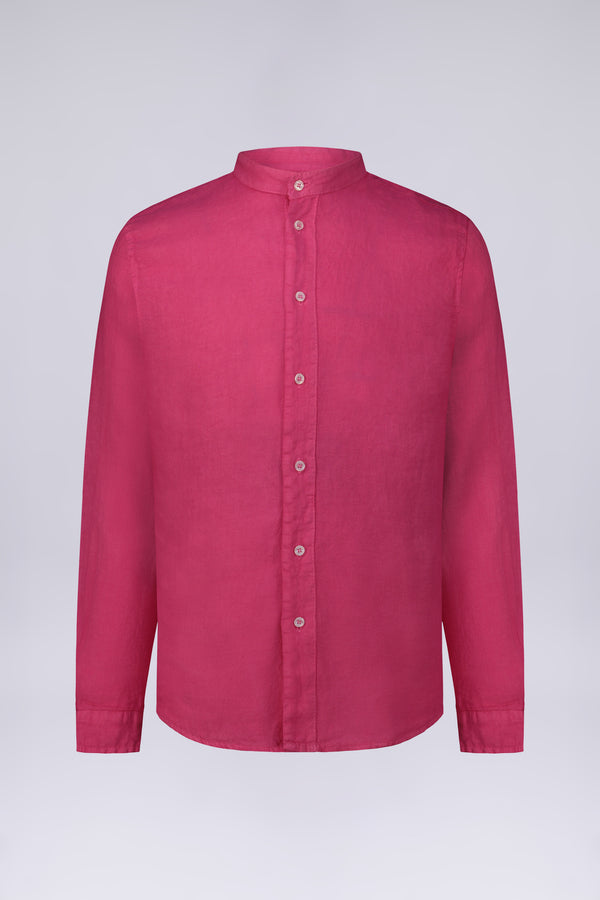 CAMICIA 100% LINO MANICA LUNGA COLLO COREANO