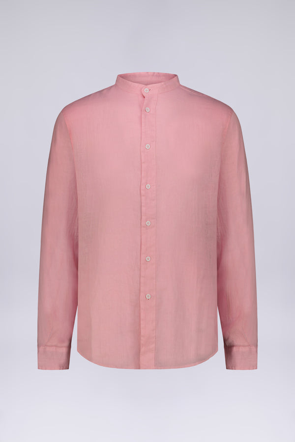 CAMICIA 100% LINO MANICA LUNGA COLLO COREANO