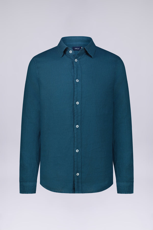 CAMICIA 100% LINO MANICA LUNGA COLLO CLASSICO