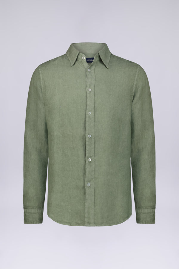 CAMICIA 100%  LINO MANICA LUNGA COLLO CLASSICO