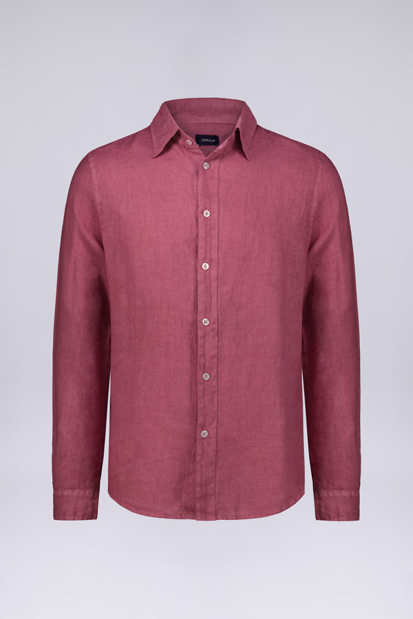 CAMICIA 100%  LINO MANICA LUNGA COLLO CLASSICO