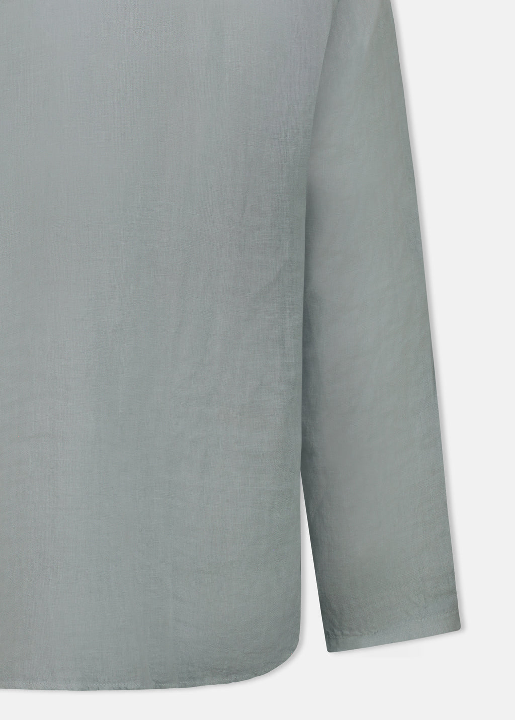 CAMICIA 100% LINO COLLO A V SENZA BOTTONI MANICA LUNGA