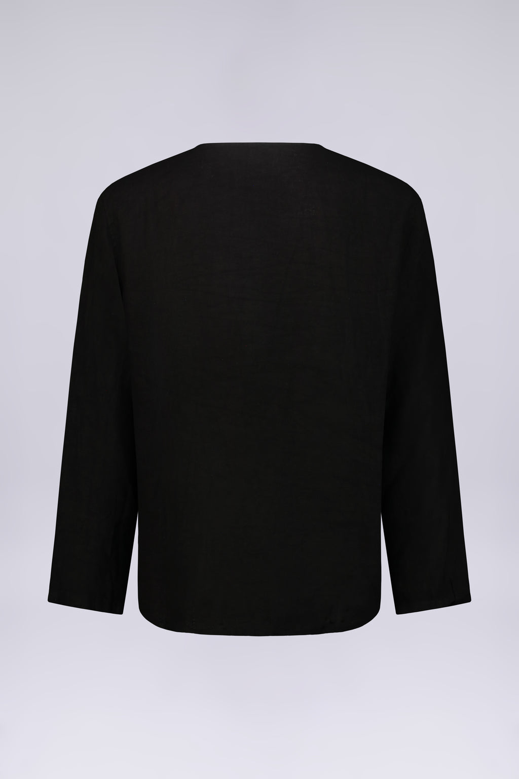 CAMICIA 100% LINO COLLO A V SENZA BOTTONI MANICA LUNGA