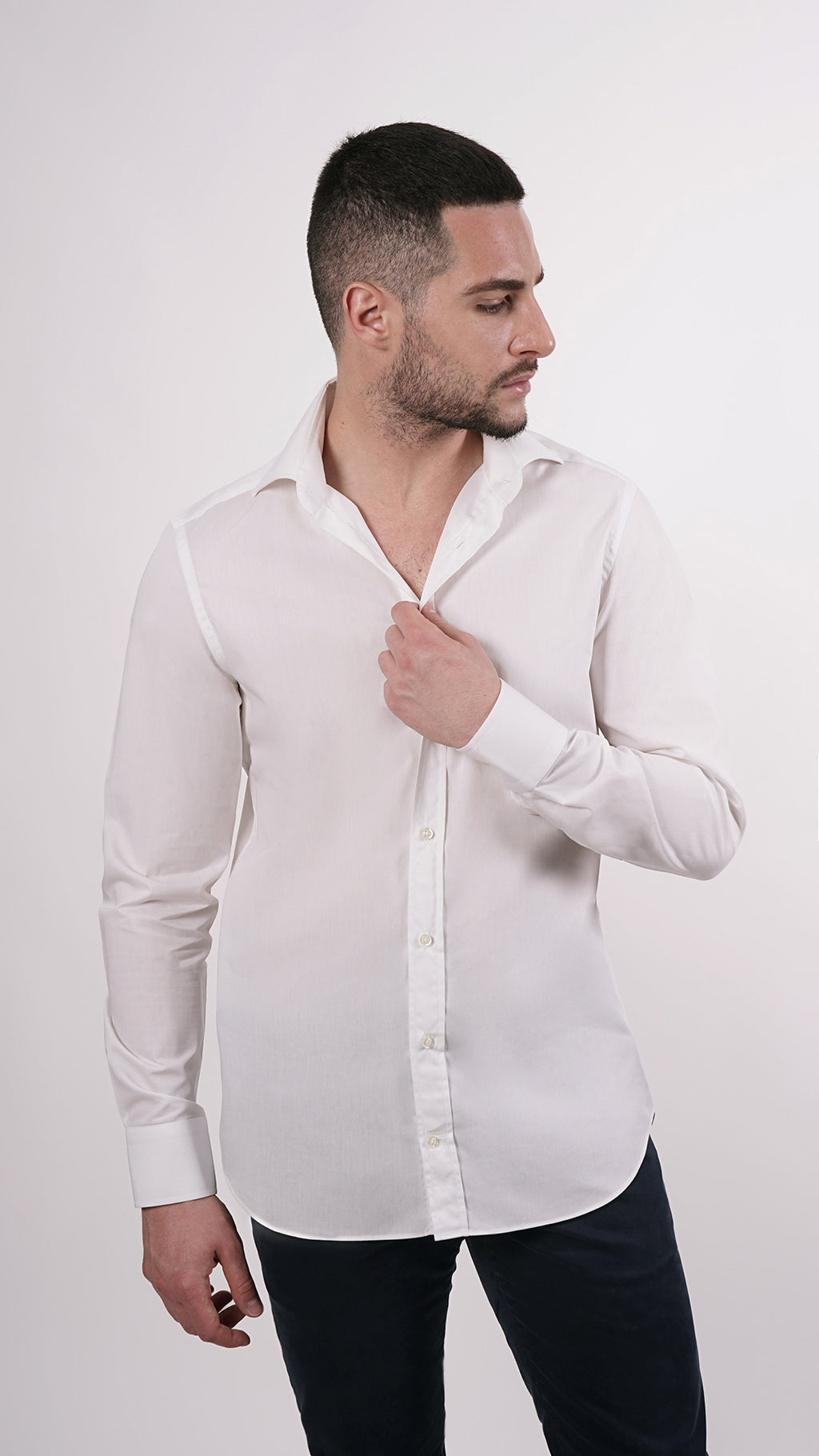 CAMICIA 100% COTONE DOPPIO RITORTO MANICA LUNGA