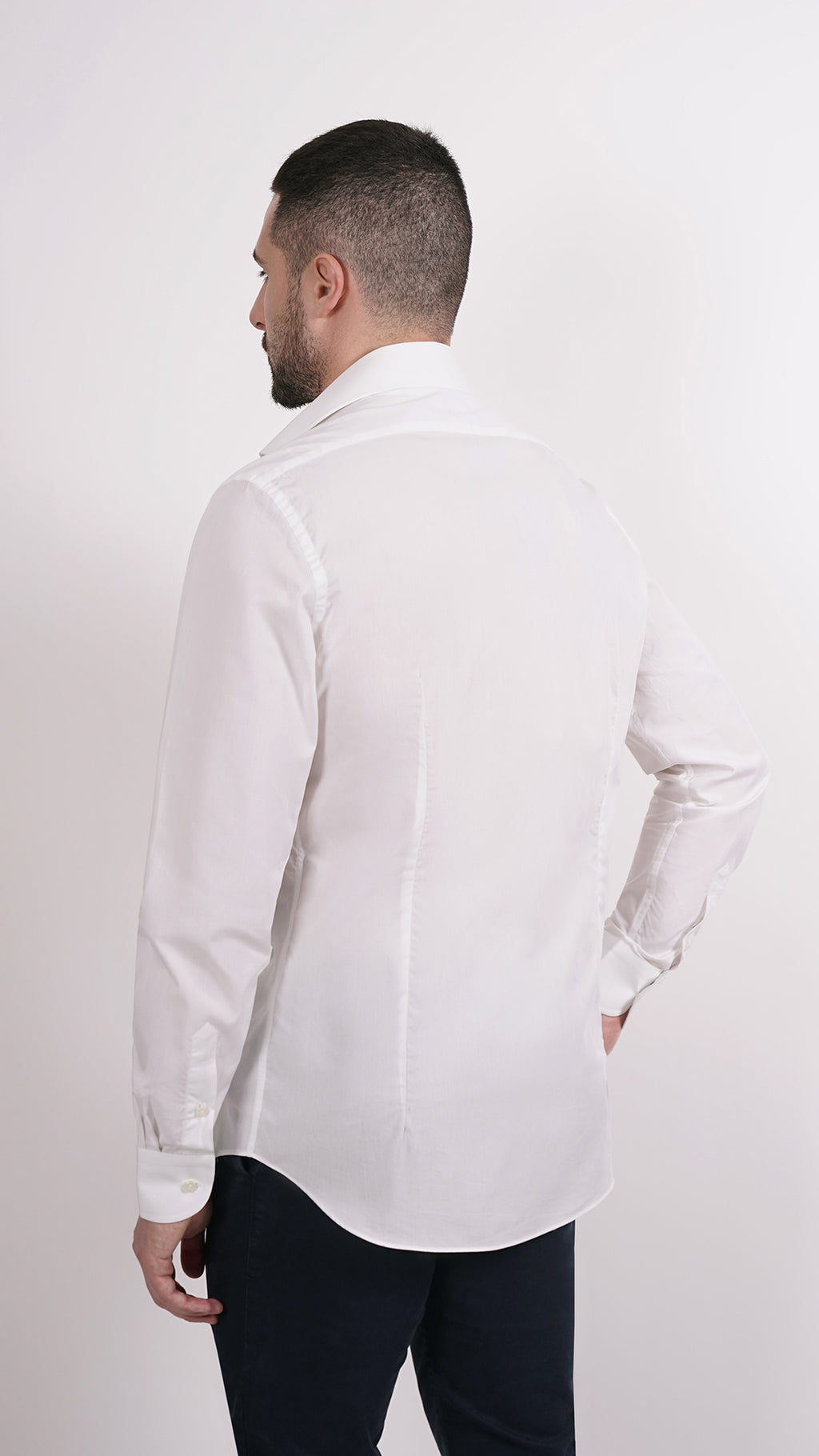 CAMICIA 100% COTONE DOPPIO RITORTO MANICA LUNGA