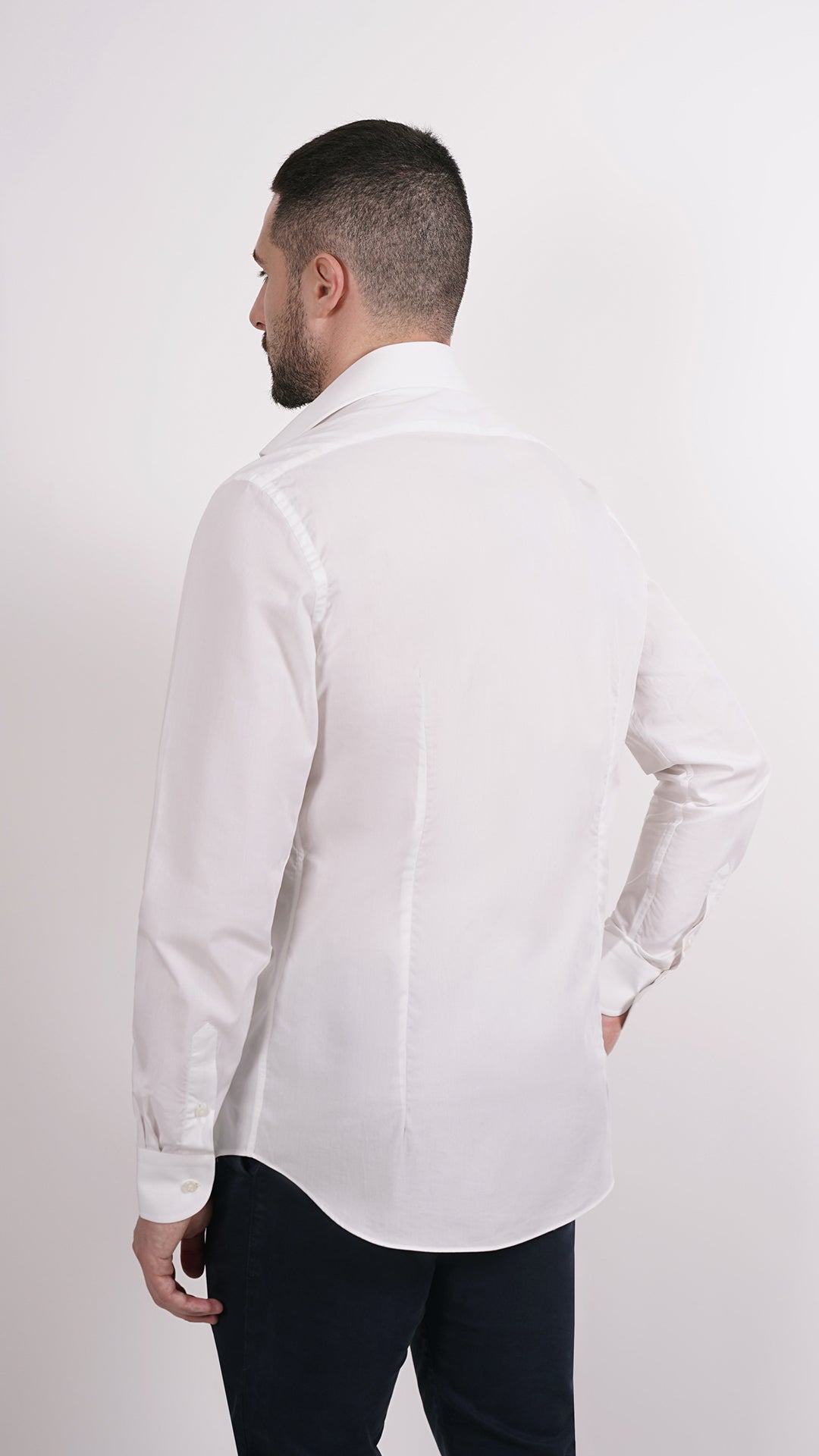 CAMICIA 100% COTONE DOPPIO RITORTO MANICA LUNGA