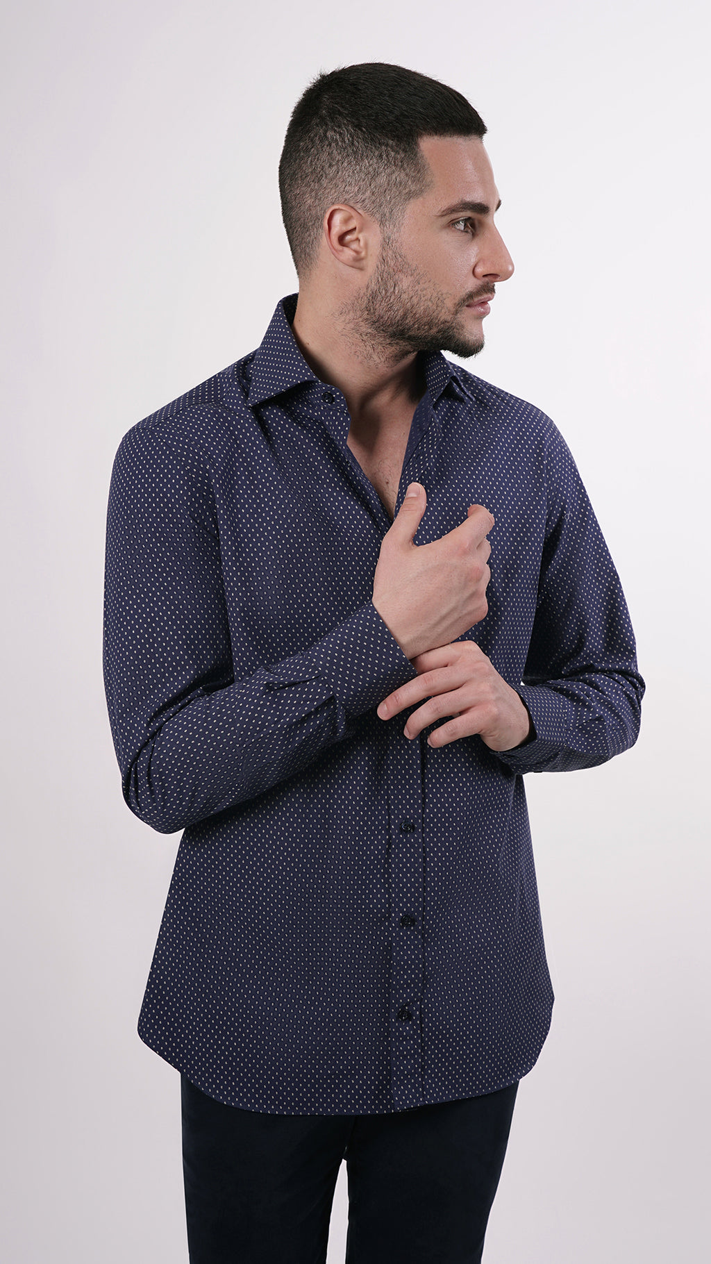 CAMICIA 100% COTONE DOPPIO RITORTO MANICA LUNGA