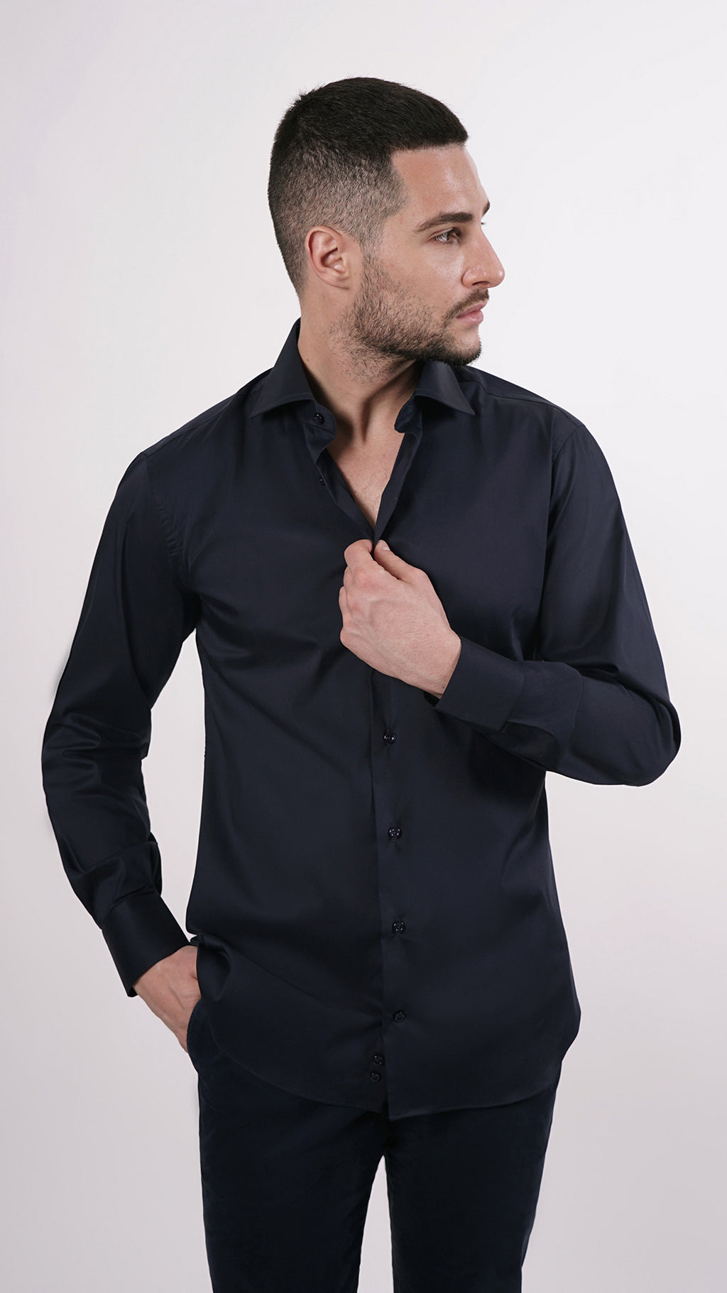 CAMICIA 100% COTONE DOPPIO RITORTO MANICA LUNGA