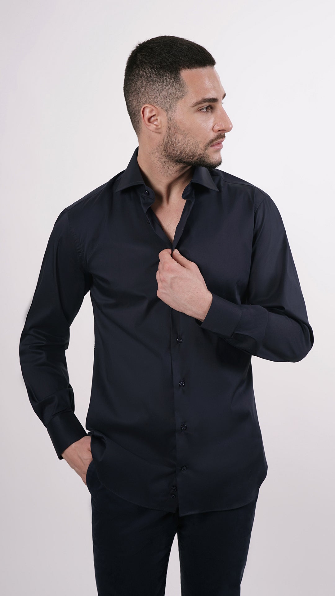 CAMICIA 100% COTONE DOPPIO RITORTO MANICA LUNGA