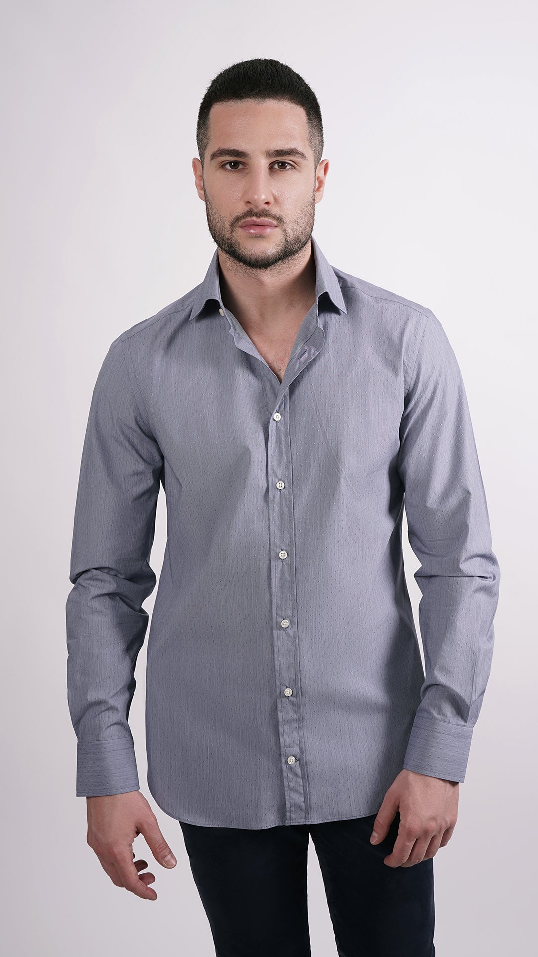 CAMICIA 100% COTONE DOPPIO RITORTO MANICA LUNGA