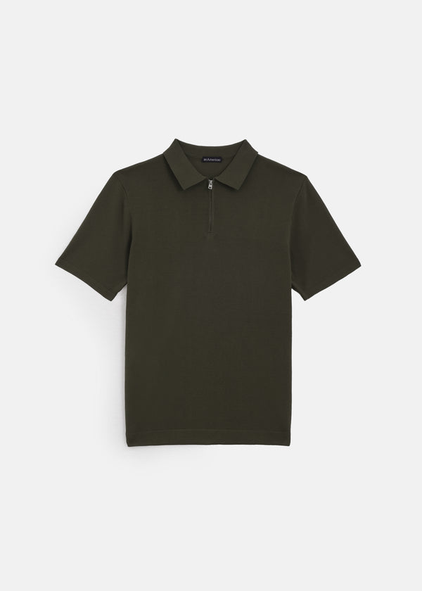 POLO 100% PIQUE DI COTONE MEZZA ZIP MANICA CORTA