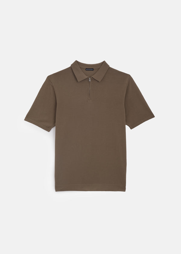 POLO 100% PIQUE DI COTONE MEZZA ZIP MANICA CORTA