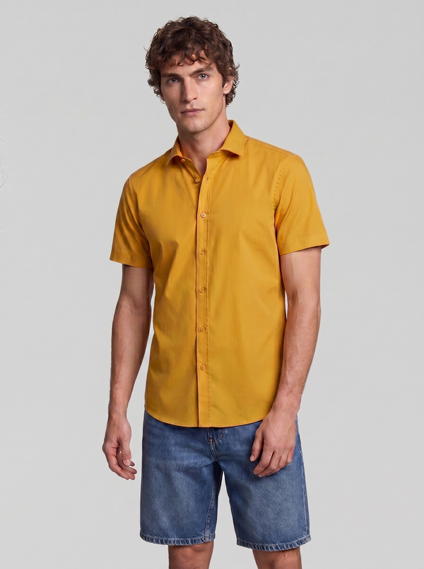 CAMICIA 100% COTONE SILK TOUCH MANICA CORTA