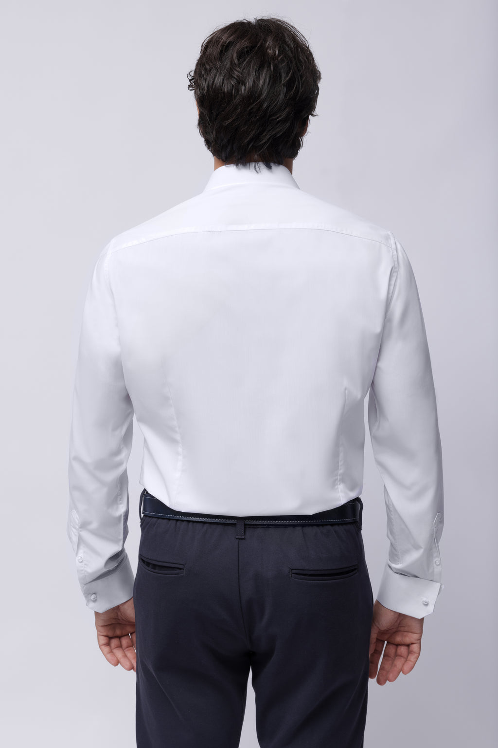 CAMICIA 100% COTONE SILK TOUCH MANICA LUNGA CON GEMELLI