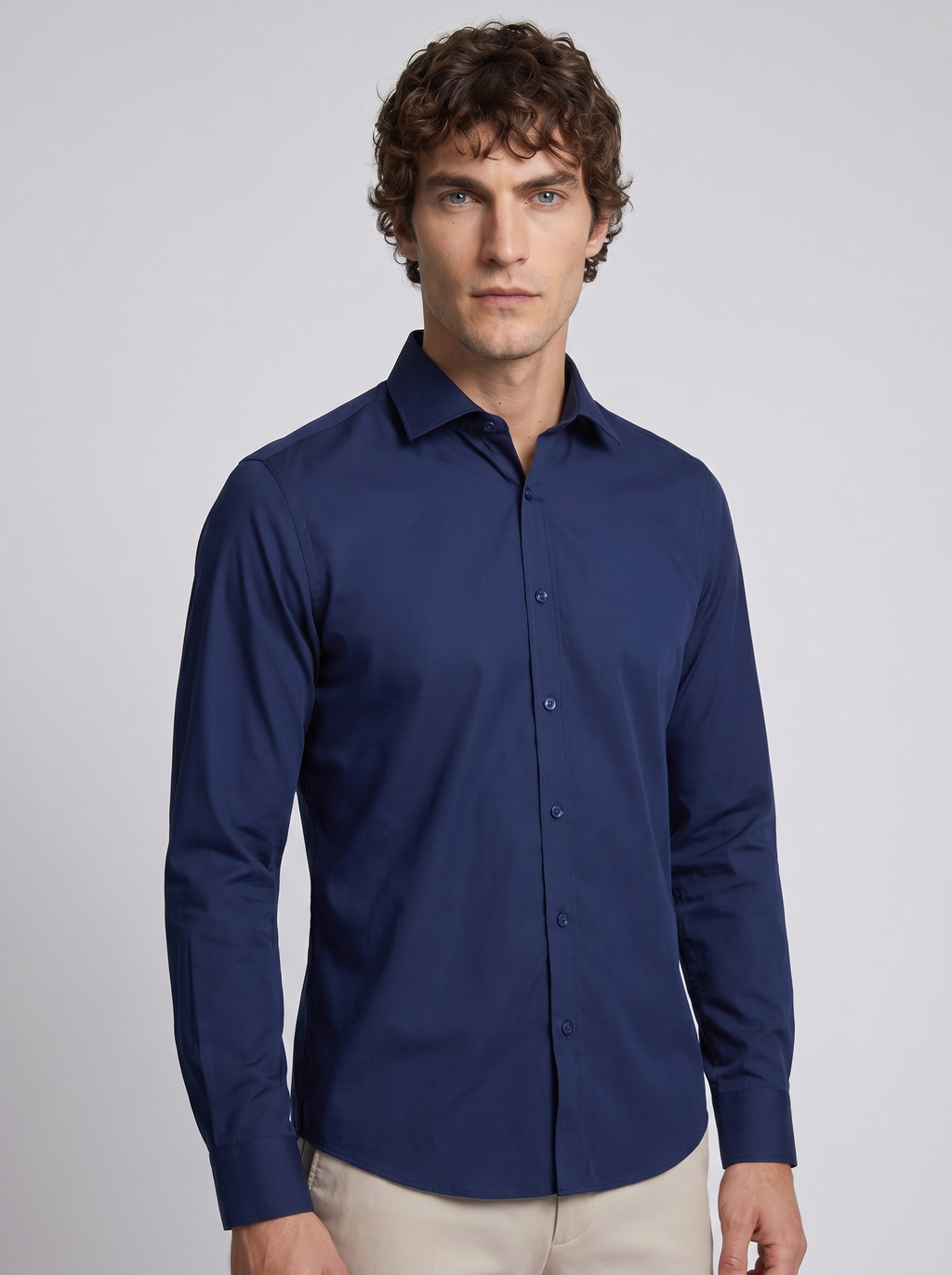 CAMICIA 100% COTONE SILK TOUCH MANICA LUNGA