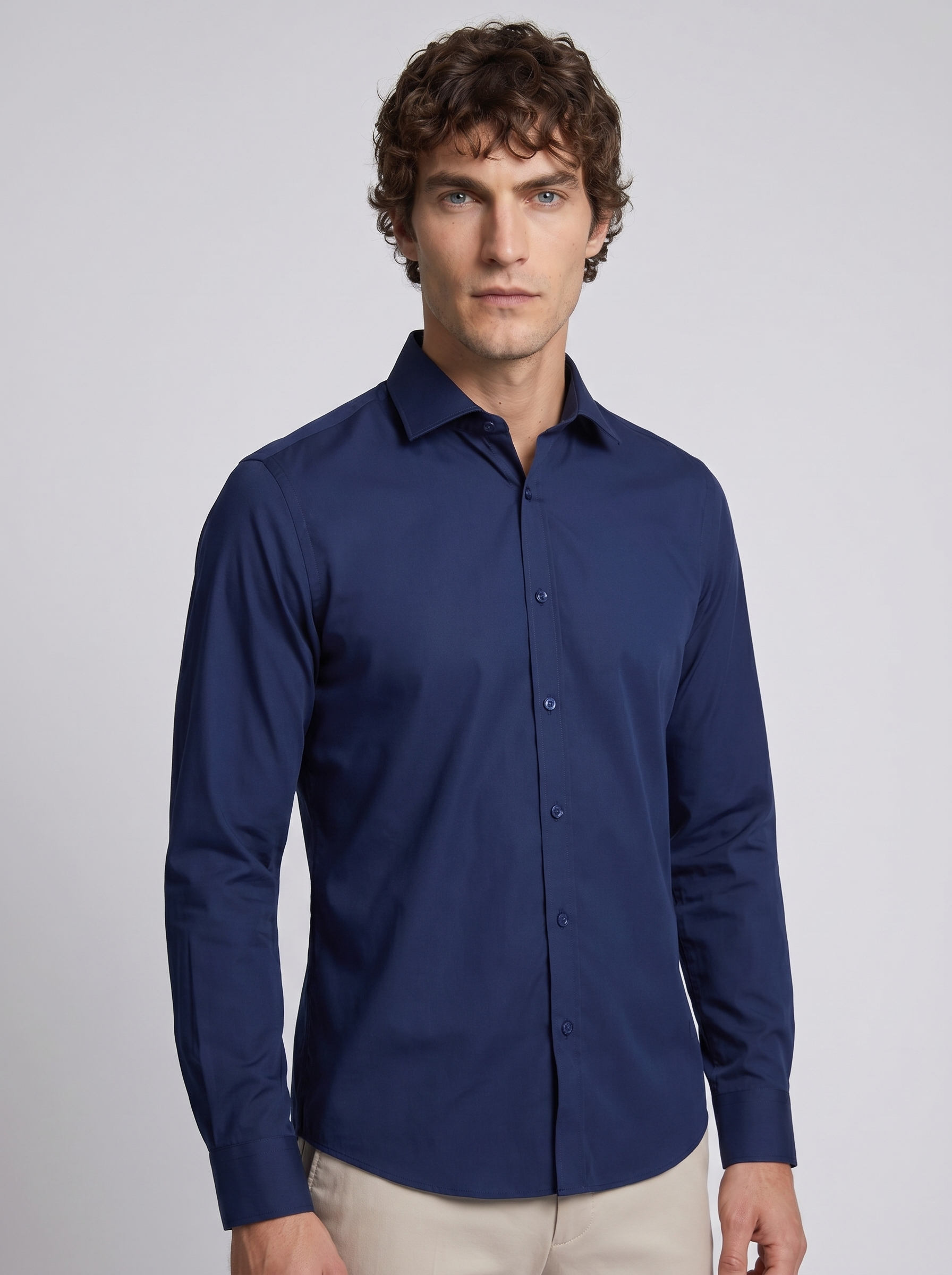 CAMICIA 100% COTONE SILK TOUCH MANICA LUNGA