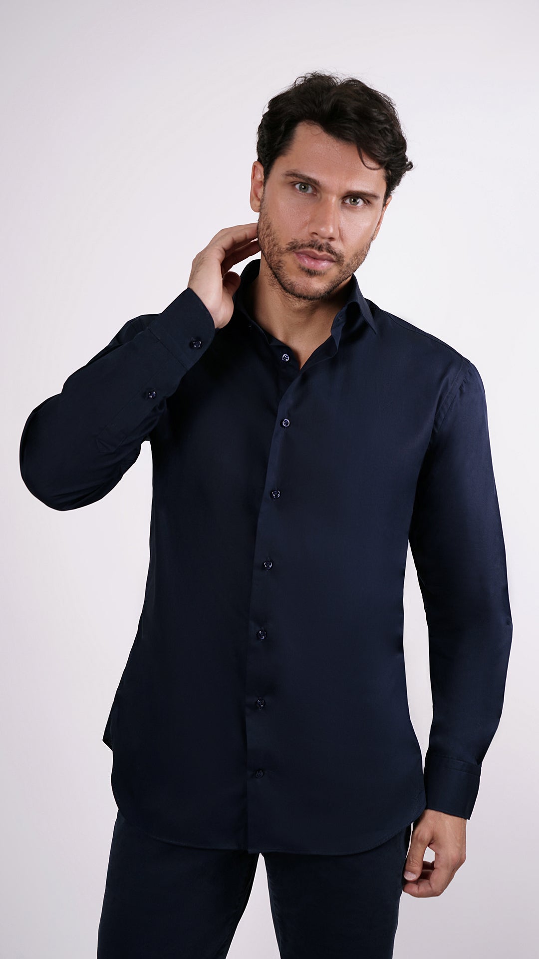 CAMICIA 100% COTONE DOPPIO RITORTO MANICA LUNGA