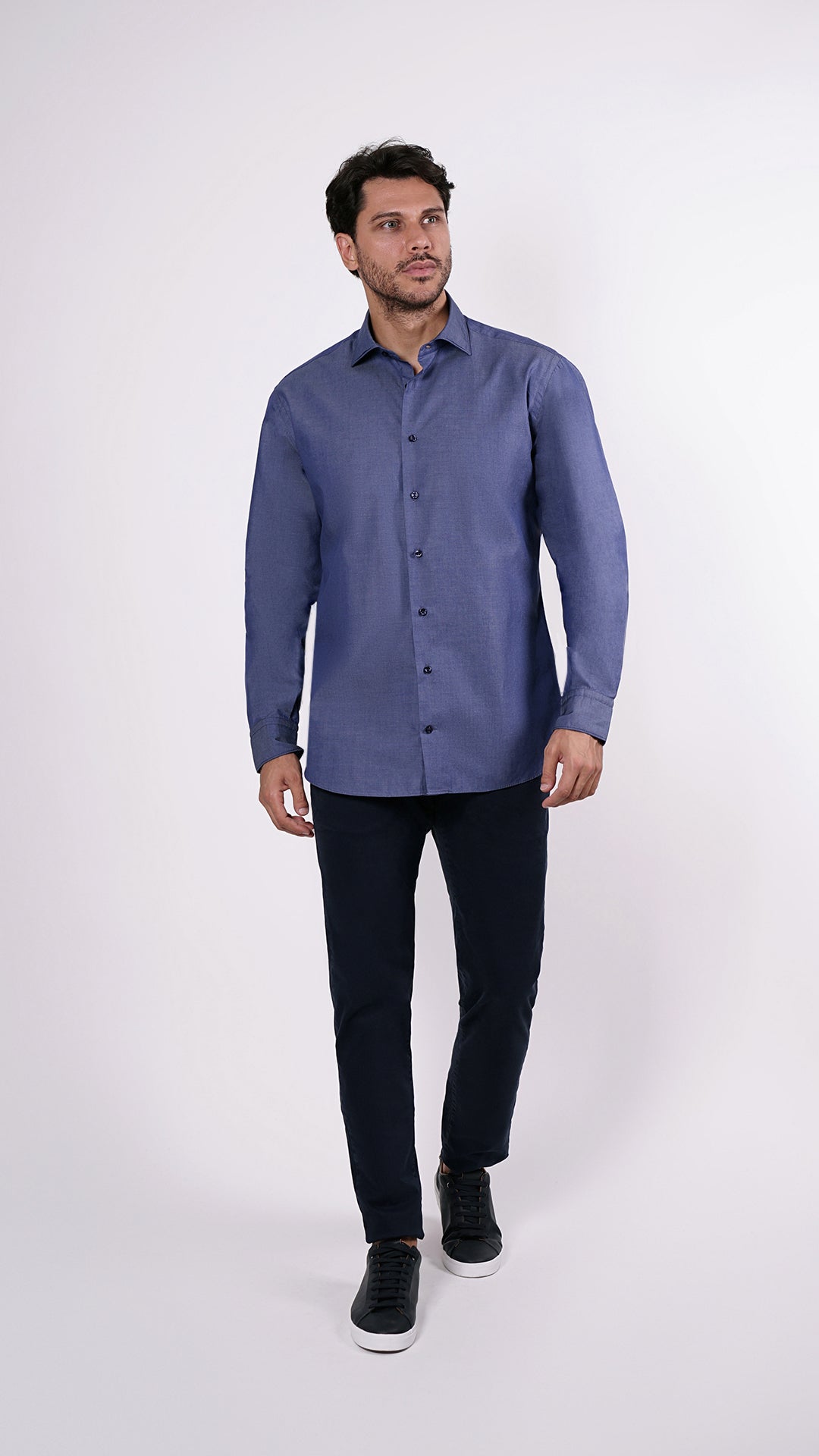 CAMICIA 100% COTONE DOPPIO RITORTO MANICA LUNGA