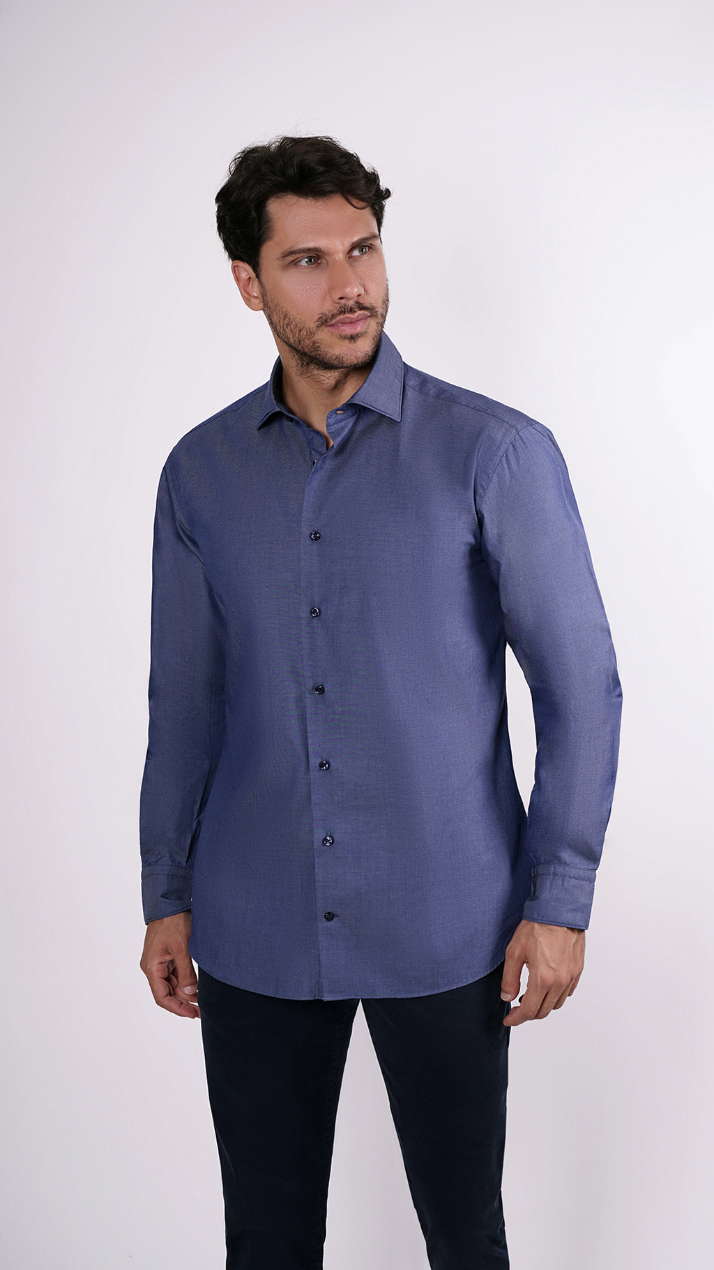 CAMICIA 100% COTONE DOPPIO RITORTO MANICA LUNGA