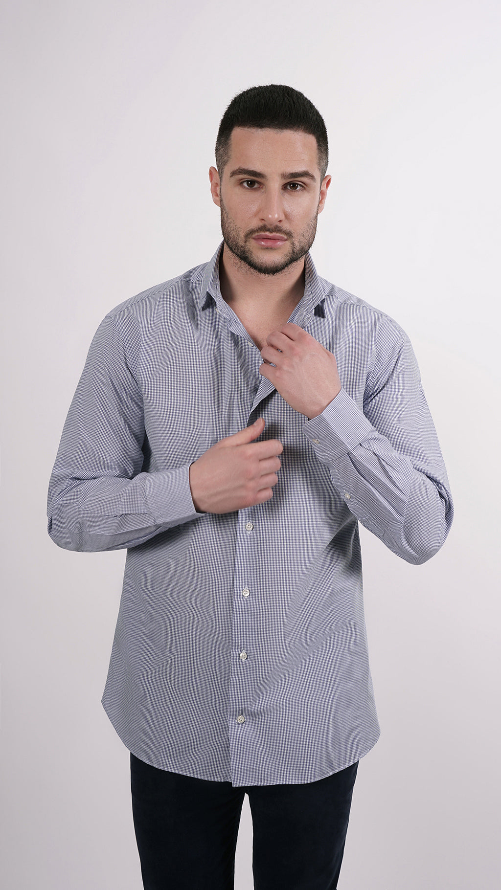 CAMICIA 100% COTONE DOPPIO RITORTO MANICA LUNGA