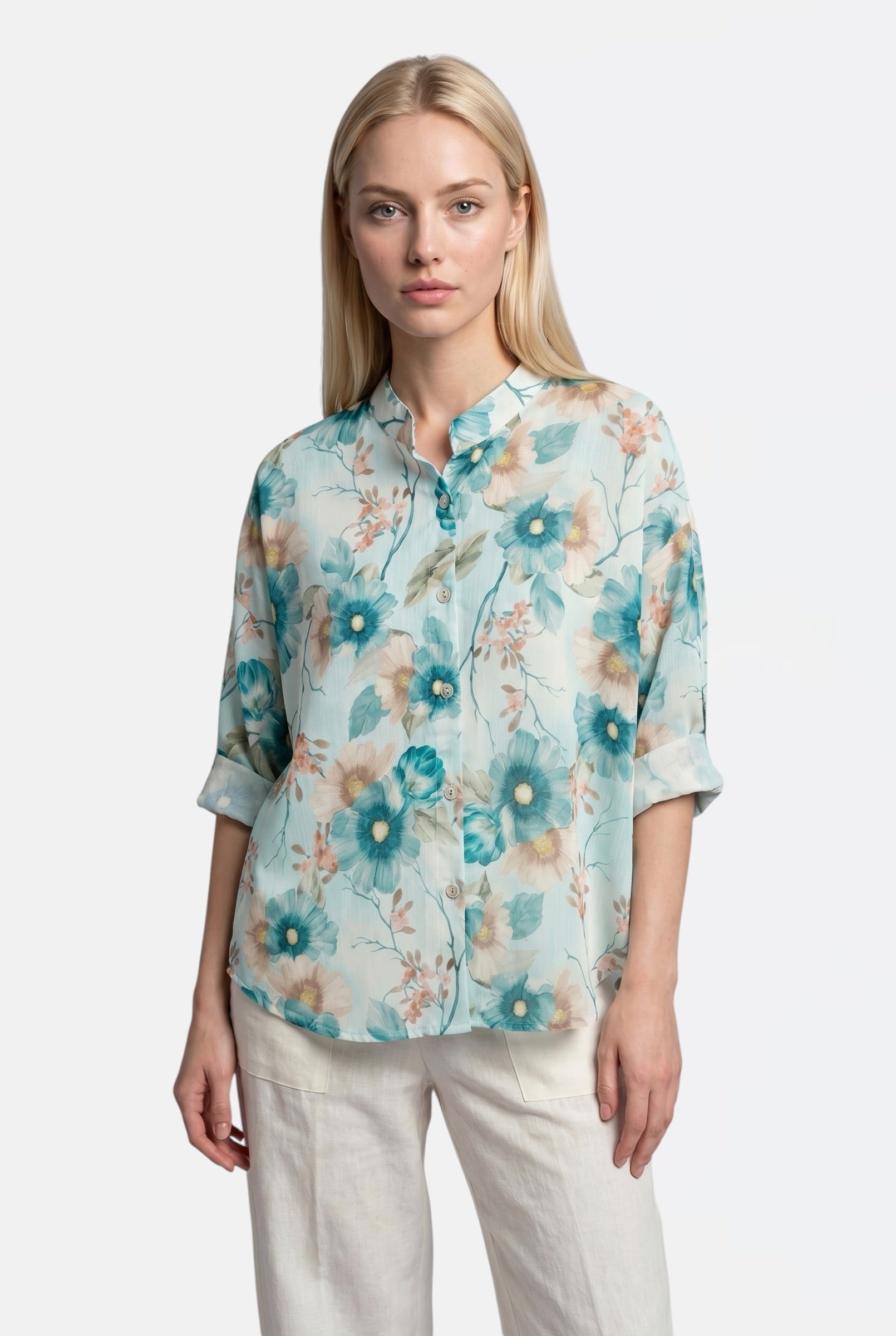 CAMICIA 100% COTONE MANICA TRE QUARTI