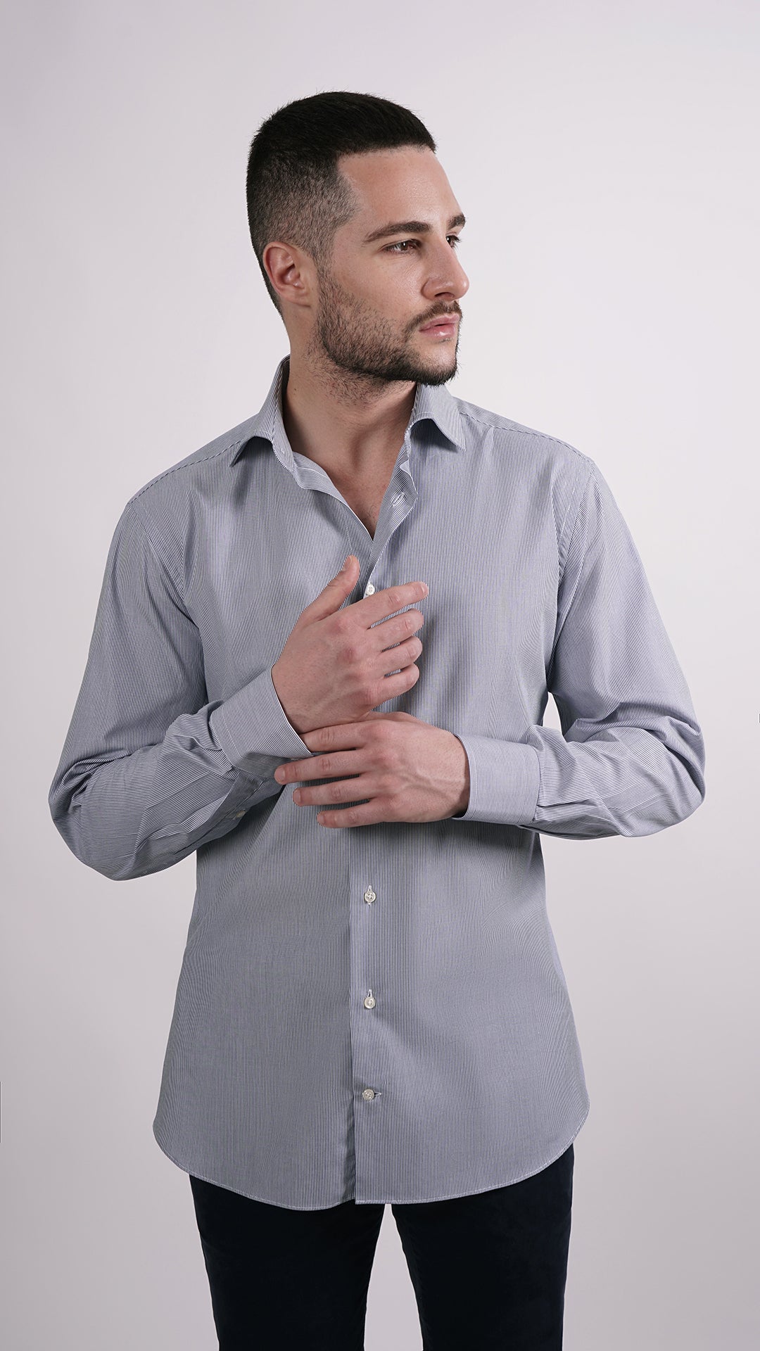 CAMICIA 100% COTONE DOPPIO RITORTO MANICA LUNGA