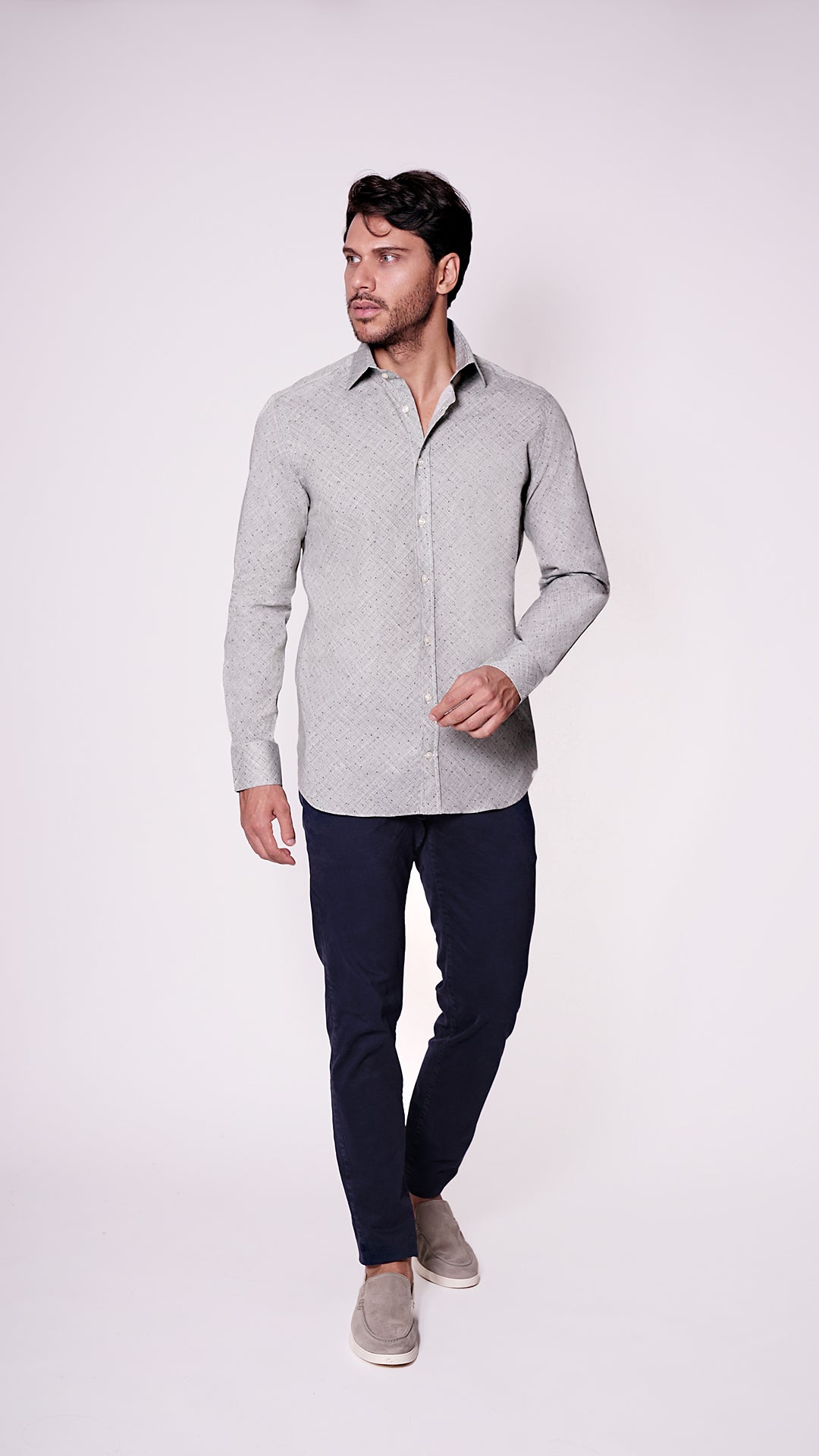 CAMICIA 100% COTONE DOPPIO RITORTO MANICA LUNGA