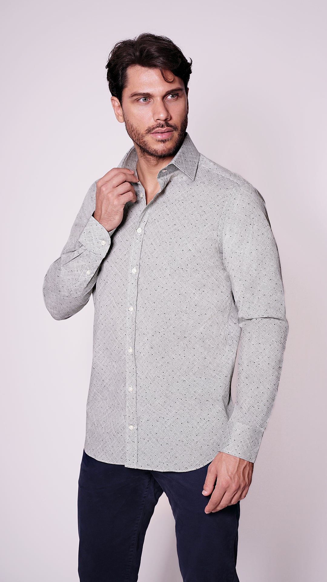 CAMICIA 100% COTONE DOPPIO RITORTO MANICA LUNGA