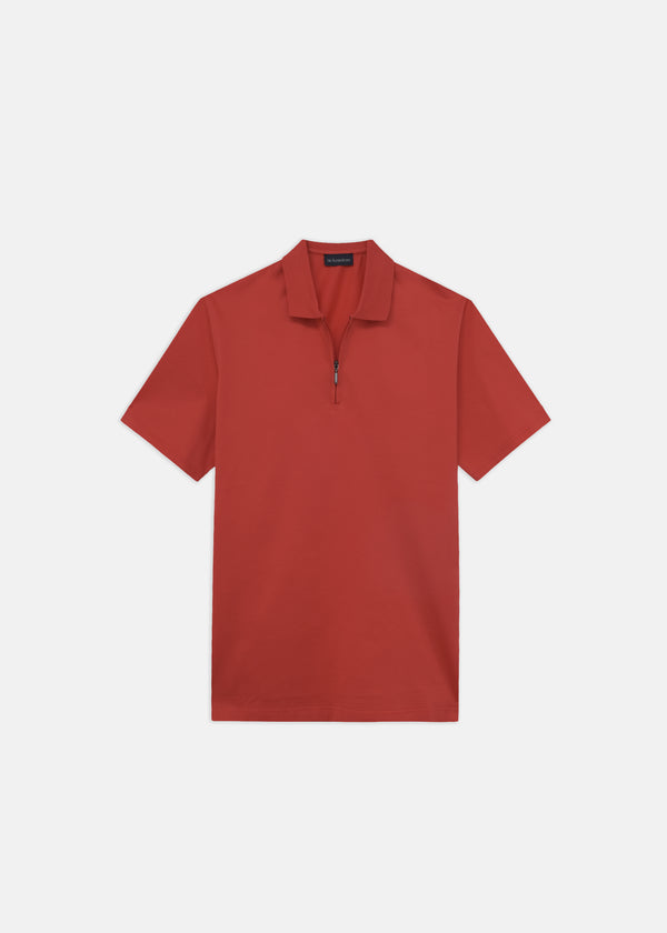 POLO 100% FILO DI SCOZIA MEZZA ZIP MANICA CORTA